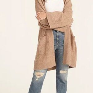 NEW wt Sz S/M J Crew Tan Loose Knit Long Sleeve Sweater Cardigan